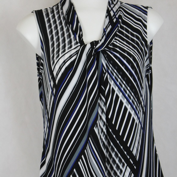 Calvin Klein Tops - Calvin Klein Sleeveless Striped Plaid Career Top